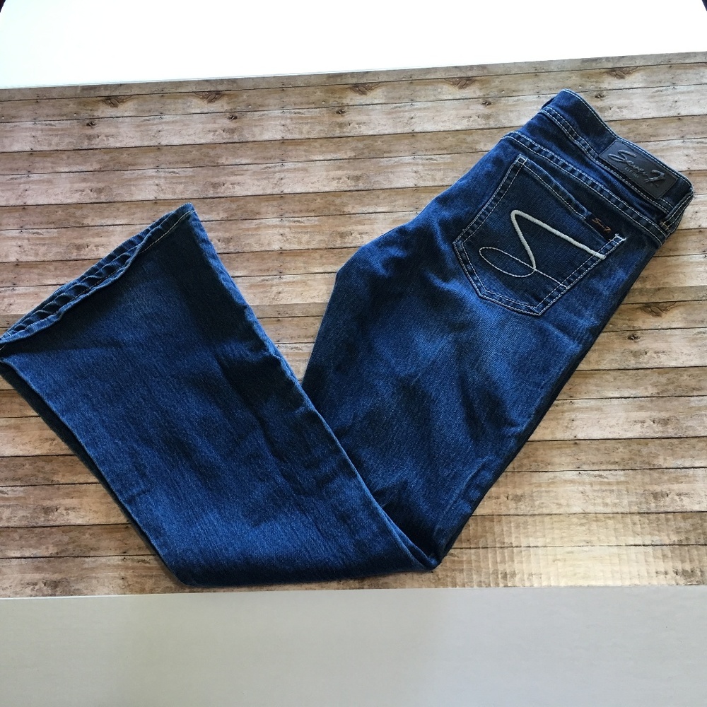 Seven7 flare jeans dark blue sz 12 GUC